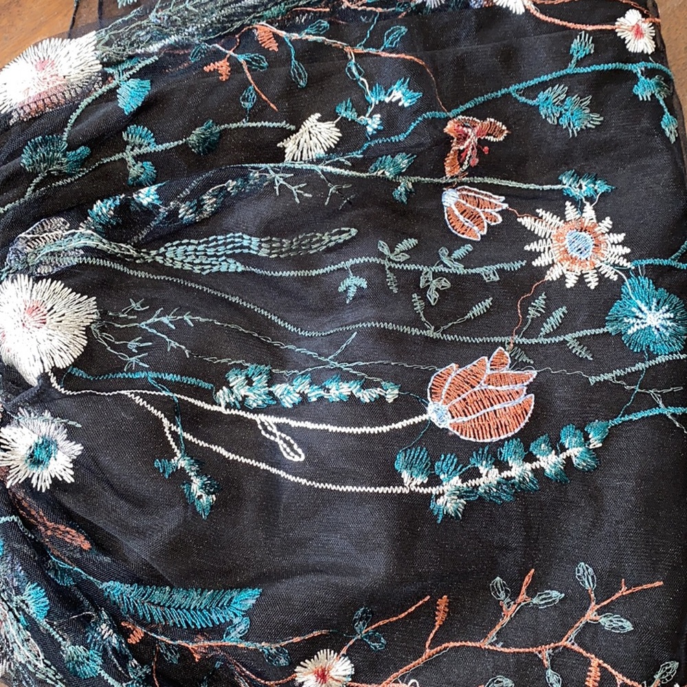 SHEIN Black Floral Embroidered Mini Dress - Picture 8 of 8